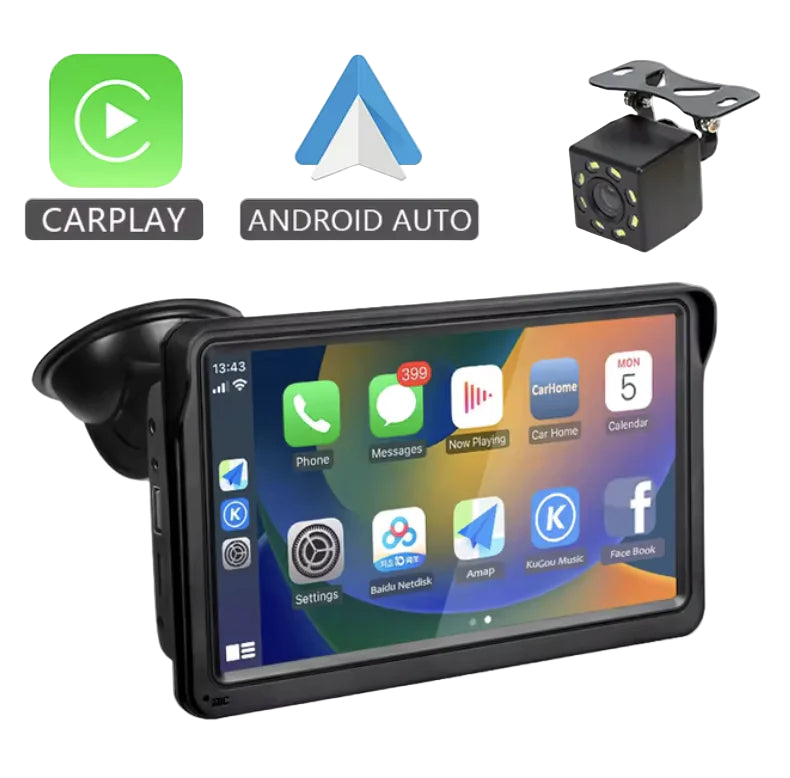 7-Inch Car Display with Wireless CarPlayand Android Auto Support